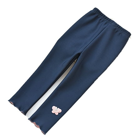 

QUDDERR Baby Toddler Girls Fleece Leggings for Fall Winter Warm Bottoms Pants Kids Girls Padded Thick Tights for 1-9 Years