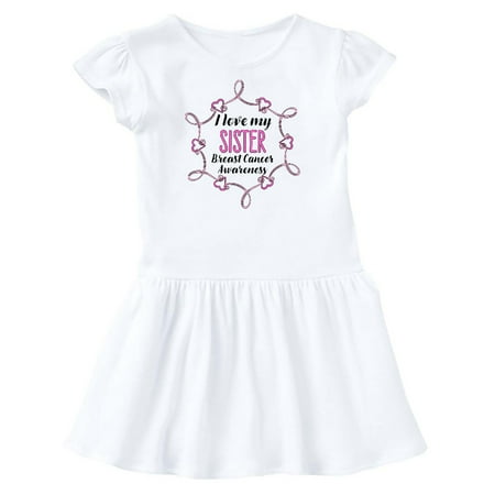 

Inktastic I Love My Sister- Breast Cancer Awareness Gift Toddler Girl Dress