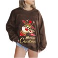 thumbnail image 2 of Chandail en Molleton de Noël pour Femmes 2023 Mode Manches Longues Col Rond Imprimé de Noël Hauts Amples Blouse Chandails en Molleton en Liquidation, 2 of 5