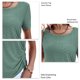 thumbnail image 3 of Camiseta de mujer de manga corta con cuello redondo y cordón lateral holgado, Top informal de verano para mujer, 3 of 6