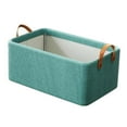 thumbnail image 3 of Bac de Rangement Pliable Épais avec Poignées Durables Panier Rectangulaire Placard Vert, 3 of 9