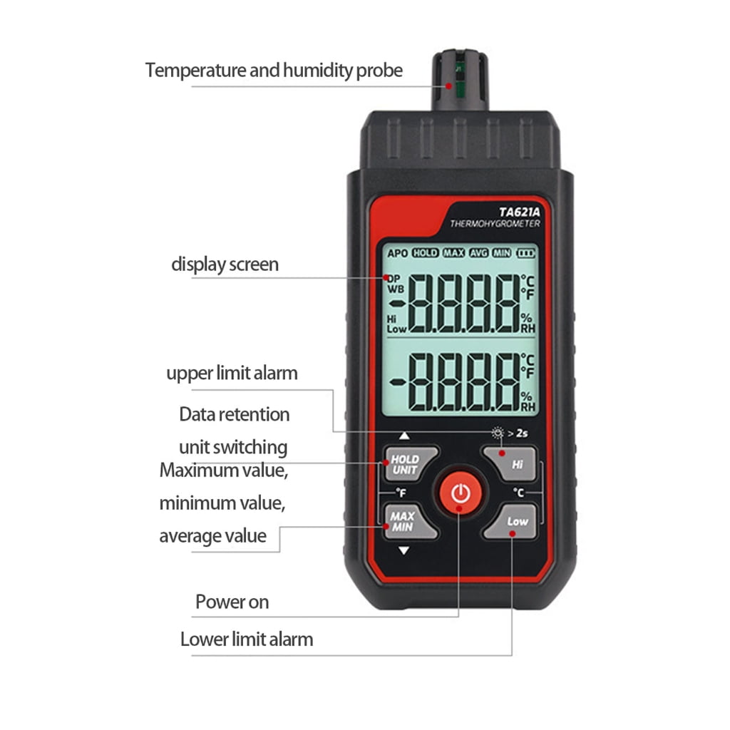 Miiottaa Quadruple Hygrometer Thermograph Perceivable Alarm Transportable Plan Various Environmental Monitoring
