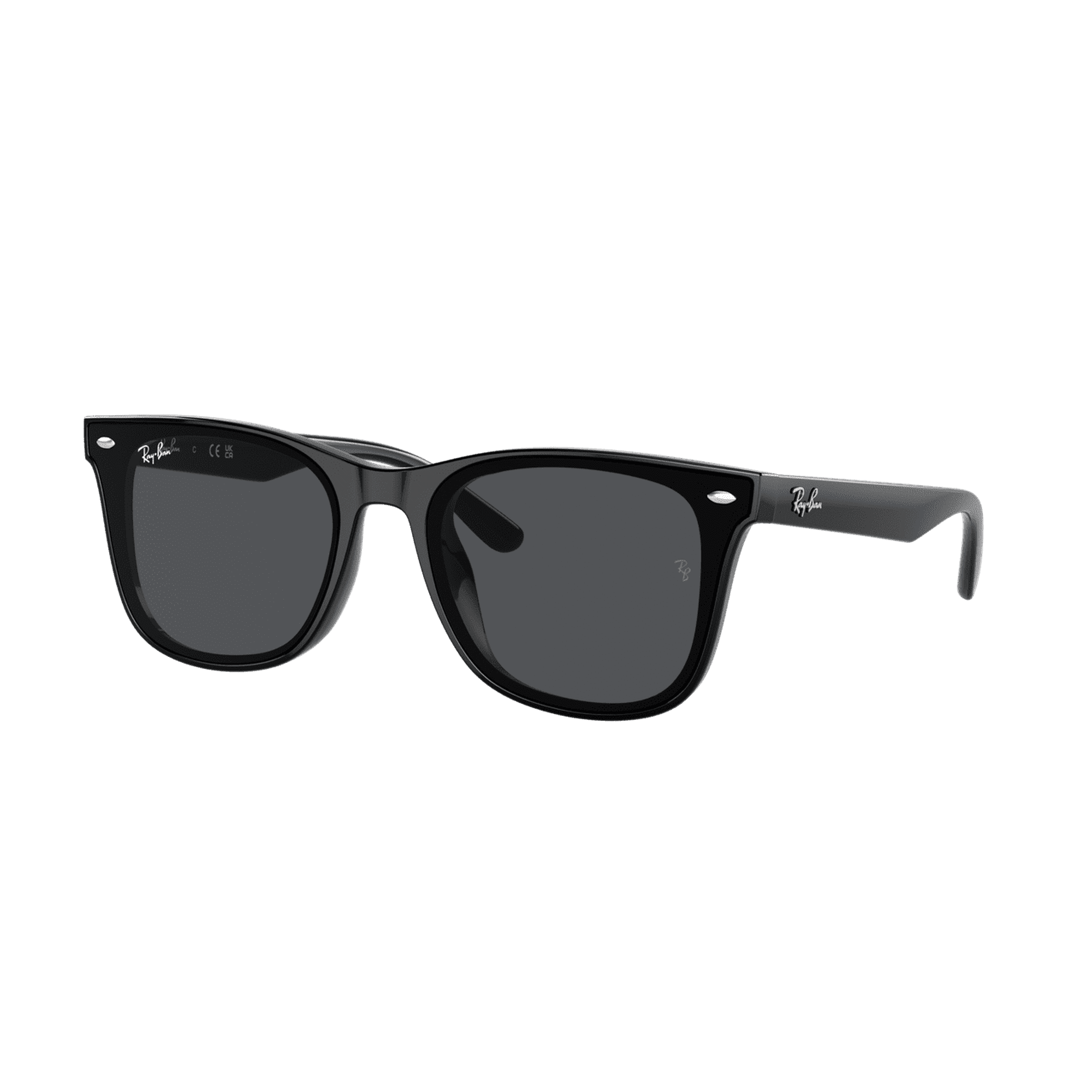 RAY-BAN RB4420 RB4420 Square Shape Sunglasses Polished Black Frame | Dark Grey Lens 65mm