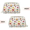 thumbnail image 3 of Picia Childrens Party Print Leather Makeup Bag Make Up Bag Travel Toiletry Bag for Her Girlfriend Teacher Teen Girl Gifts, 3 of 8