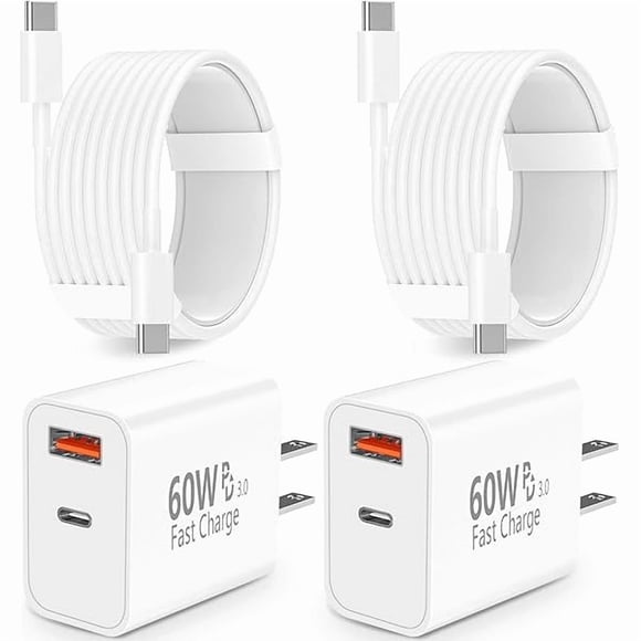 LujingZ for iPhone 17 Charger Fast Charging, 4Pack 60W Dynamic Power Adapter USB-C Chargers PD&QC Type-C Charger + 6FT Type-C Cable Compatible With iPhone 17/17 Pro/17 Pro Max/16/15/iPad/AirPods