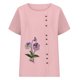 thumbnail image 3 of Fiudx Liquidación de Ahorros de Verano Camiseta de Verano con Cuello Redondo y Manga Corta para Mujer, Informal, con Botones Impresos, 3 of 3