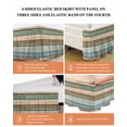 thumbnail image 6 of Green Blue Brown Farmhouse Bed Skirt King Size, Vintage Wood Wrap Around Bed Skirting with Adjustable Elastic Strap, Dust Ruffled Pleated Bedskirts 18 Inch Drop for Bedroom King Beds, 6 of 9