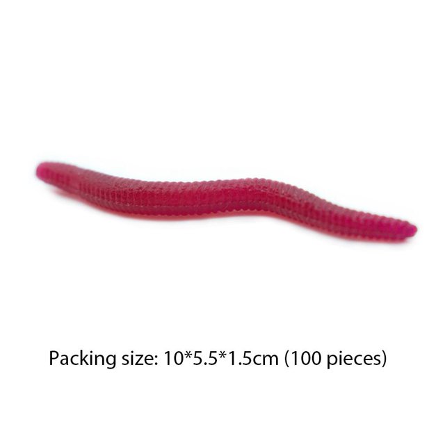 Cebos de gusano rojo suave de 3,5 cm herramienta de aparejo de señuelos de pesca de carpa de lombriz (100 uds) Sywqhk Para Estrenar