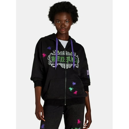 Beetlejuice Graphic Zip Front Hoodie, Women's