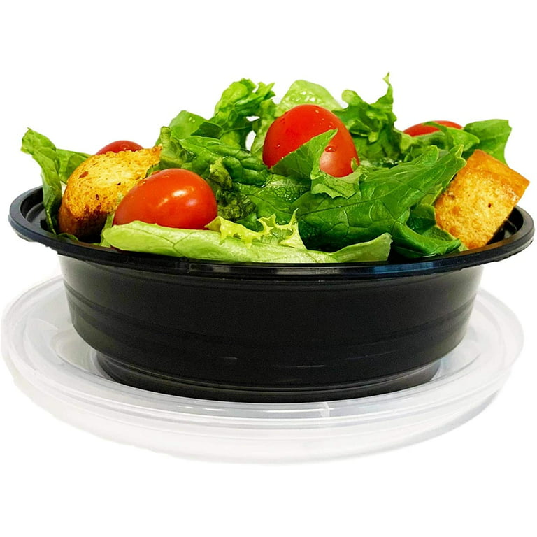 Comfy Package 18 Oz Disposable Salad Bowls with Lids Plastic Meal Prep  Container, 50-Pack