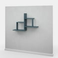 thumbnail image 6 of Ada Home Decor Furniture 33.86" 2 Tier Petrol Blue Webb Modern Wall Shelf, 6 of 7