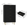 thumbnail image 3 of Home Fluted Wood Dresser 5 Drawers Dresser for Bedroom, Modern Chest of Drawers, Tall White Dresser with Gold Handle, Wood Drawer Organizer for Bedroom, Living Room, Hallway, Entryway, 3 of 7