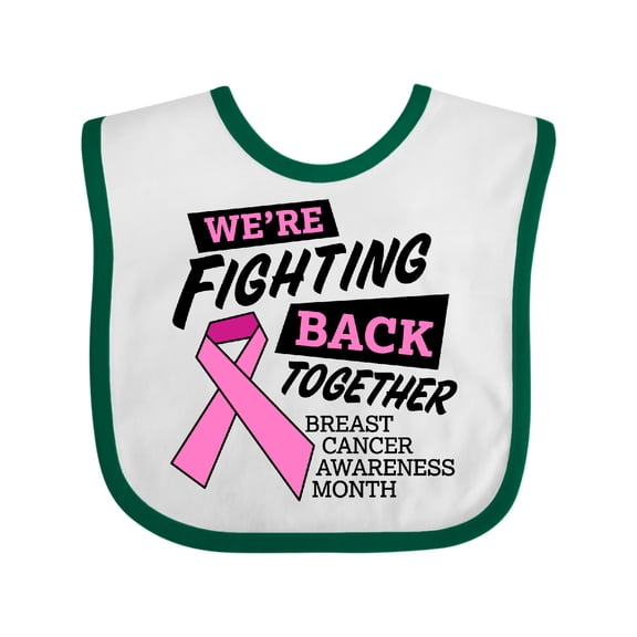 Inktastic We're Fighting Back Together- Breast Cancer Awareness Month Boys or Girls Baby Bib