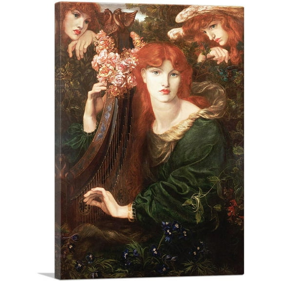 ARTCANVAS La Ghirlandata Canvas Art Print by Dante Gabriel Rossetti - Size: 18" x 12" (0.75" Deep)