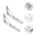 thumbnail image 3 of 2pcs 10 pulgadas plataforma plegable soporte de acero inoxidable triángulo soporte plegable, 3 of 6