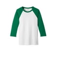 thumbnail image 4 of Bella + Canvas Unisex 3/4-Sleeve Baseball T-Shirt - 3200 - WHITE/ KELLY S, 4 of 5