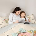 thumbnail image 5 of Catabedysis Bows ABC Print V 7 Pieces Full Size Bedding Sets,Personalized Monogrammed Gifts Full Size Bed in a Bag,Light Gray Reversible For Girls, 5 of 7