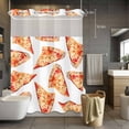 thumbnail image 3 of Realistic Food No Hook Shower Curtain with Snap in Liner Yummy Italy Naples Thin Crust Pizza Waterproof Bathroom Shower Curtain with See Through Top Window for Bathtub 60" x 72", 3 of 9