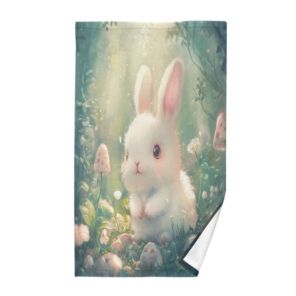 Pure Cotton Face Towel 16x28 Inches Hand Towel Bath Towel Hand Bath Towels Soft Good Water Absorption for Washing Face Wiping Face Cartoon Mushroom Rabbit