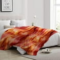 thumbnail image 6 of Food Bacon Lightweight Super Soft Cozy Throw Blanket Warm and Lightweight Soft Flannel Blankets 80x60 Large for Adult Bed Blanket, 6 of 6