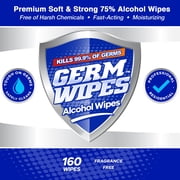 Germ Wipes™ - High Quality 75% Alcohol Wet Wipes - 160 Count Canister 6 Pack