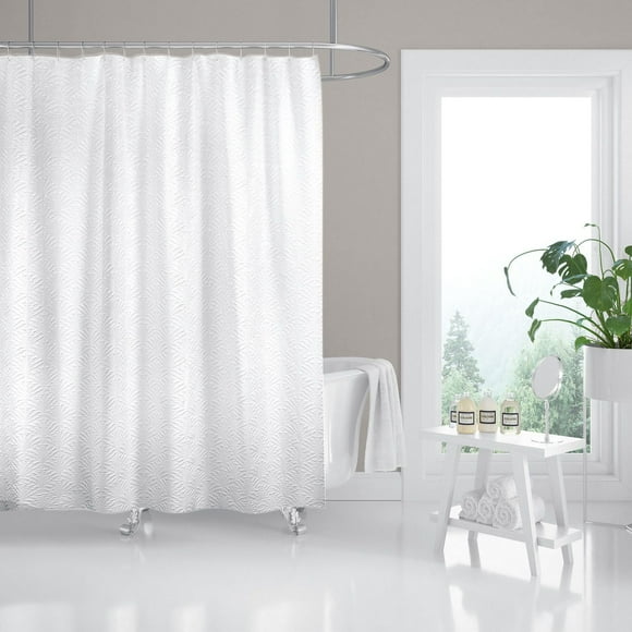 Hometrends Fabric Haru White Shower Curtain, HARU SC