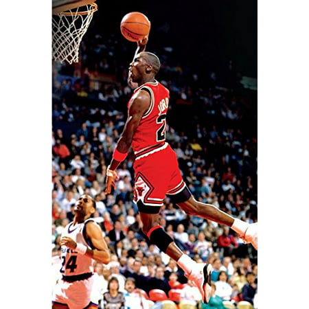 Michael Jordan Famous Foul Line Dunk Sports Poster Print 24x36 (Best Michael Jordan Posters)