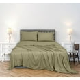 thumbnail image 3 of ROYALE LINENS 300 Thread Count 100% Long Staple Combed Cotton Sheet Set - 4 Piece Full Bed Sheets - 1 Fitted, 1 Flat, 2 Pillow Cases -Soft Cool & Crisp Sheet Set (Full, Sage Green), 3 of 10