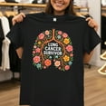 thumbnail image 2 of White Ribbon Floral Lungs Lung Cancer Survivor T‑Shirt — Lung Cancer Awareness Tee, Survivor & Supporter Gift, 2 of 5