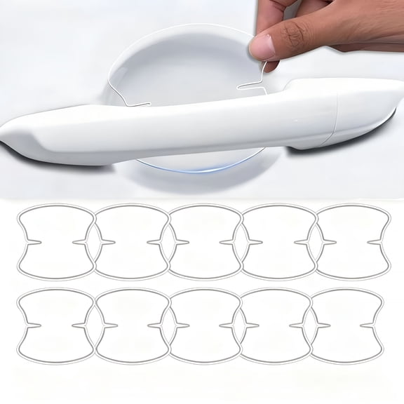 LADYGYM 10PCS Car Door Handle Scratch Protector, Clear TPU Protective Film, Anti Scratch Waterproof Door Handle Guards for Most Vehicles