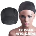 thumbnail image 2 of 10 PACK Wig Caps for Wig Making - Stretchable Dome Mesh Wig Caps for Women Lace Front Wig（Black） (10pcs), 2 of 5