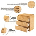thumbnail image 4 of COZAYH Farmhouse 3 Drawer Wood Dresser with Rounded Edge, Bedroom Storage Cabinet, Mid Century Chest of Drawers, Burl Finish, Natural, Base, 23.62’’W*15.55’’D*25.2’’H, Medium, 4 of 8