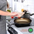thumbnail image 5 of NutriChef Kitchenware Pots & Pans Kitchen Cookware Stylish Metallic Ridge-Line Pattern, Non-Stick (12-Piece Set), One Size, Gray, 5 of 7