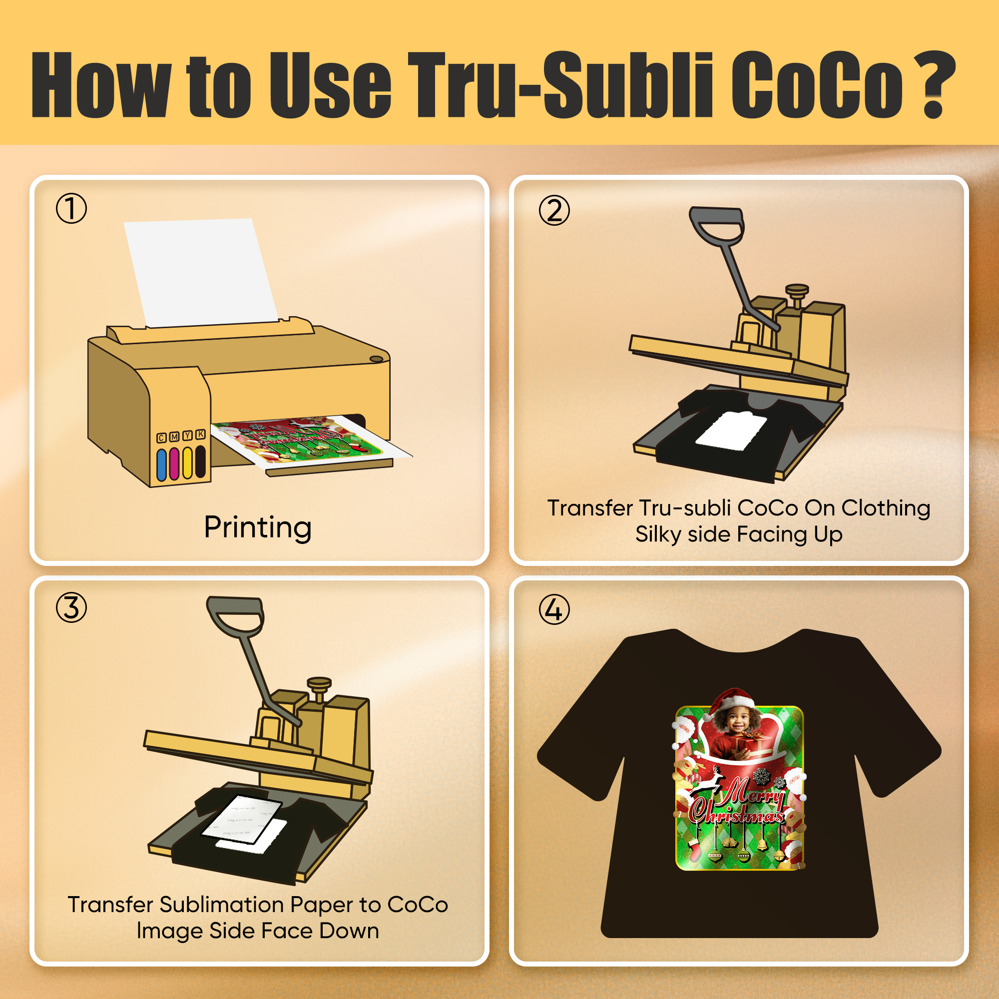 TransOurDream CoCo Tru-Sublimation HTV for Dark Fabric and Cotton 8.5x11"(Vivid Sublimation Paper 30 Sheets & CoCo Fabric Sublimatoin Vinyl 10 Sheets for Shirts/Bag/Hat/Pillow/Canvas)