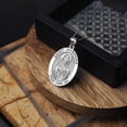 thumbnail image 3 of Saint Dymphna Oval Religious Medal  - 2/3 X 3/4 Inch Size of Nickel, Solid 14K White Gold, 3 of 6