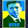 thumbnail image 3 of CafePress - Ukrainian President Zelenskyy Ukraine Flag T Shirt - Men's Fitted T-Shirt, 3 of 4