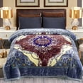 thumbnail image 2 of NC 6 lbs 2 Ply Floral Printed Plush Fleece Bed Blanket, Blue, King, 2 of 6