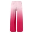 thumbnail image 4 of Bainana Girls Loose Fit Casual Pants Child Color Block Elastic Waist Wide Leg Trousers With Pockets Comfortable Soft Little Girls Seaside Beach Hawaii Long Pants Watermelon Red Size 6-7 Years, 4 of 6