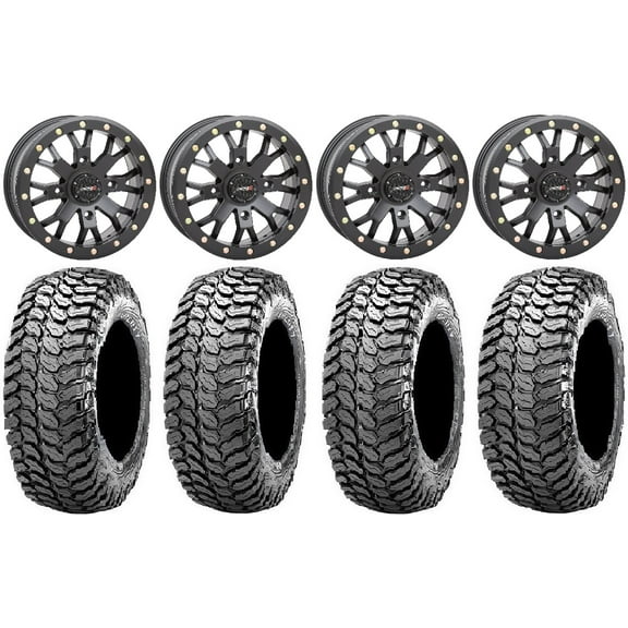 System 3 SB-4 Black (4 3) 14" Wheels 28" Liberty Tires Sportsman 550 850 1000