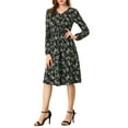 thumbnail image 2 of INSPIRE CHIC Junior's Floral Print Flowy V-Neck Midi Dress, 2 of 5