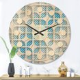 thumbnail image 2 of Designart '3D Blue and White Pattern II' Mid-Century Modern Wood Wall Clock, 2 of 5