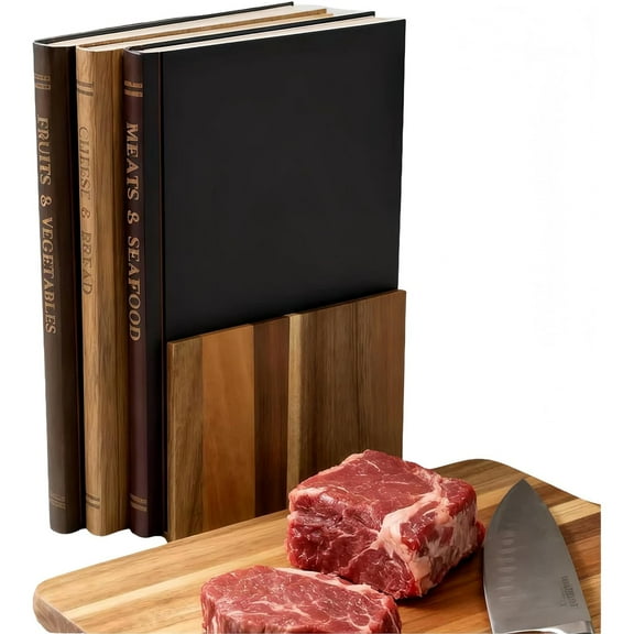 Bohorizon Book Cutting Board Set, Cutting Board That Looks Like Books with Stand, 0.8 in. Thickness , Pack of 3, 13.0x10 inch