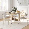 thumbnail image 2 of HOMCOM Mobile Folding Dining Table Extendable Kitchen Table Storage Shelf, 2 of 10