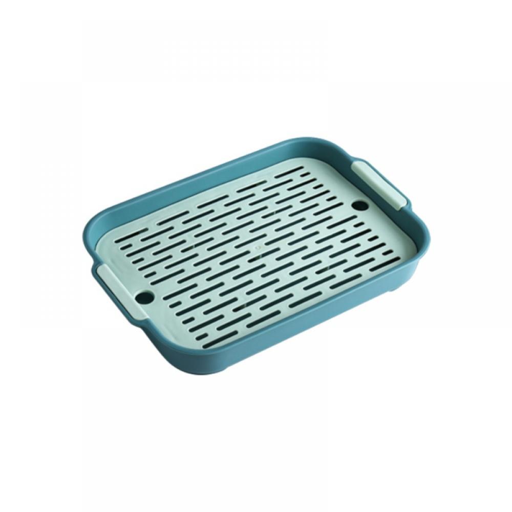 Drain Board for Kitchen Counter, Dish Drain Tray 2 Tier Non Slip Serving Tray, Kitchen Dish