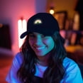 thumbnail image 3 of Dalix Robot Embroidered Glow in the Dark Retro Dad Hat Cotton Baseball Cap Adjustable Mens in Black, 3 of 5