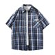 thumbnail image 1 of Mens Manga Corta Botón Abajo Camisas Cuadrado Gira-Abajo Cuello Casual Blusa, Camisas de Hombre Casual, 1 of 6