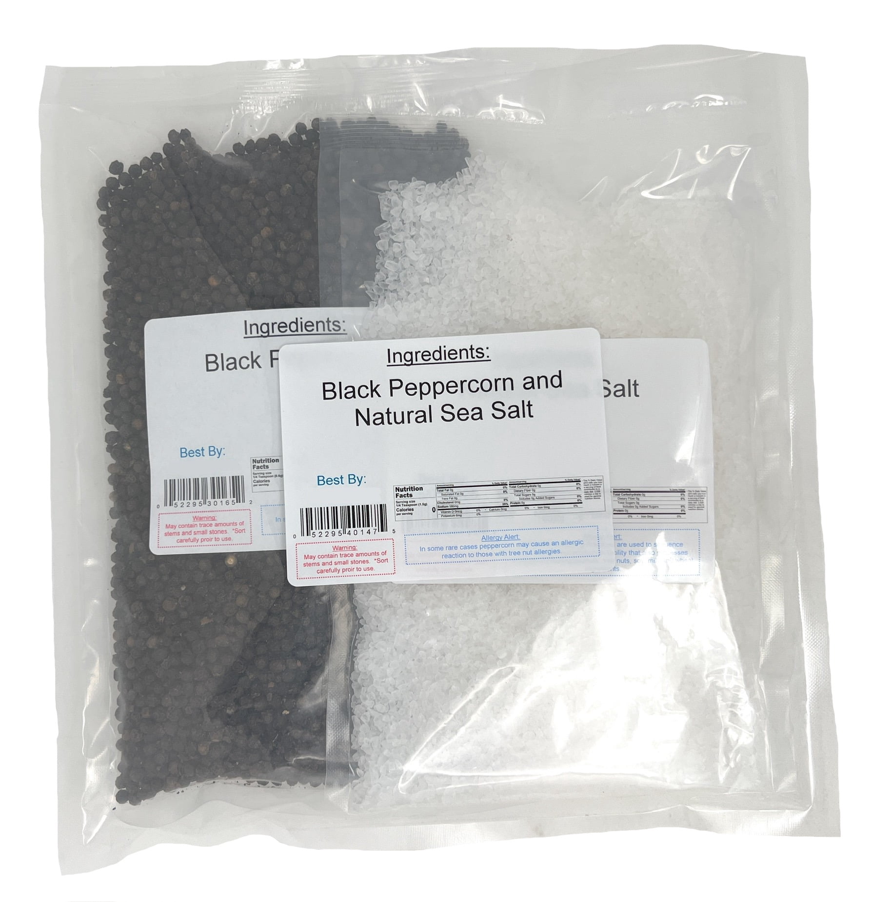 YANKEETRADERS Brand, Sea Salt and Whole Black Pepper Packs - 1 1/2 lb. bag