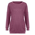 thumbnail image 2 of QLEICOM Long Sleeve Pullover Tunic Crew Neck Top, Baggy Casual Blouse Tops Shirt for Women, Fall Henley Crew Neck Holiday Casual Print Tunic Loose Casual Tee Tops Blouses S-2XL, 2 of 5