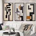 thumbnail image 1 of Designart "Abstract Monochrome Minimalism New Order I" Modern Geometric Framed Wall Art Set Of 3 - Black Abstract Frame Canvas Set For Living Room Decor, 1 of 6