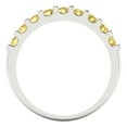 thumbnail image 5 of 0.63 ctw Wedding Band for Women - 14K White Gold Natural Citrine Stackable Eternity Ring, 5 of 6